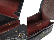 Load image into Gallery viewer, 極美品 CHANEL シャネル マトラッセ25 Wフラップ Wチェーンショルダーバッグ 0番台 ラムスキン ココマーク ブラック ゴールド金具 中古 4b007231