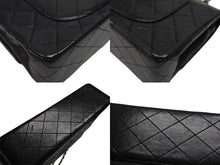 Load image into Gallery viewer, 極美品 CHANEL シャネル マトラッセ25 Wフラップ Wチェーンショルダーバッグ 0番台 ラムスキン ココマーク ブラック ゴールド金具 中古 4b007231