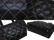 Load image into Gallery viewer, CHANEL シャネル ハンドバッグ ココマーク ワイルドステッチ ブラック レザー シルバー金具 8番台 美品 中古 4b007232