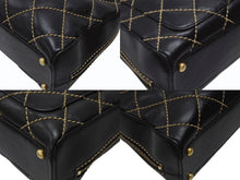 Load image into Gallery viewer, CHANEL シャネル ハンドバッグ ココマーク ワイルドステッチ ブラック レザー シルバー金具 8番台 美品 中古 4b007232