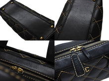 Load image into Gallery viewer, CHANEL シャネル ハンドバッグ ココマーク ワイルドステッチ ブラック レザー シルバー金具 8番台 美品 中古 4b007232