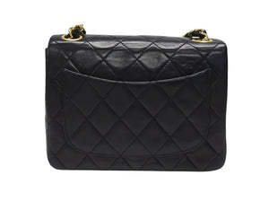 極美品 CHANEL シャネル ミニマトラッセ17 Sフラップ Sチェーンショルダーバッグ 0番台 ラムスキン ココマーク ブラック ゴールド金具 中古 4b007233