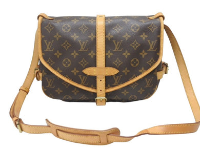 LOUIS VUITTON ルイヴィトン ソミュール30 ショルダーバッグ ブラウン モノグラム ロゴ 斜めがけ M42256 美品 中古 4b007236