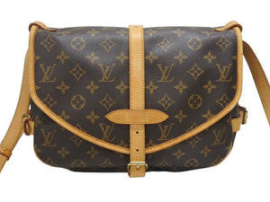LOUIS VUITTON ルイヴィトン ソミュール30 ショルダーバッグ ブラウン モノグラム ロゴ 斜めがけ M42256 美品 中古 4b007236
