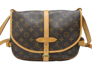 LOUIS VUITTON ルイヴィトン ソミュール30 ショルダーバッグ ブラウン モノグラム ロゴ 斜めがけ M42256 美品 中古 4b007236