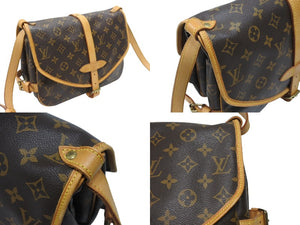 LOUIS VUITTON ルイヴィトン ソミュール30 ショルダーバッグ ブラウン モノグラム ロゴ 斜めがけ M42256 美品 中古 4b007236