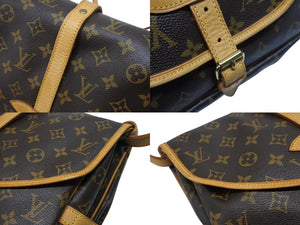 LOUIS VUITTON ルイヴィトン ソミュール30 ショルダーバッグ ブラウン モノグラム ロゴ 斜めがけ M42256 美品 中古 4b007236
