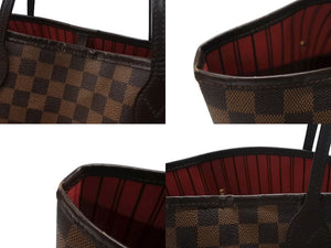LOUIS VUITTON ルイヴィトン ネヴァーフル MM トートバッグ N40599 ダミエ エベヌ キャンバス レザー 美品 中古 4b007239