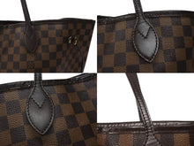 Load image into Gallery viewer, LOUIS VUITTON ルイヴィトン ネヴァーフル MM トートバッグ N40599 ダミエ エベヌ キャンバス レザー 美品 中古 4b007239