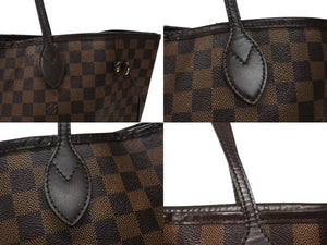 LOUIS VUITTON ルイヴィトン ネヴァーフル MM トートバッグ N40599 ダミエ エベヌ キャンバス レザー 美品 中古 4b007239