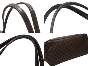 LOUIS VUITTON ルイヴィトン ネヴァーフル MM トートバッグ N40599 ダミエ エベヌ キャンバス レザー 美品 中古 4b007239