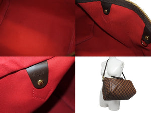 極美品 LOUIS VUITTON ルイヴィトン ハンドバッグ N41367 スピーディ バンドリエール30 ブラウン ダミエキャンバス ゴールド金具 中古 4b007240