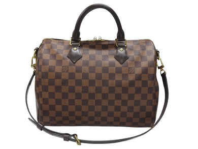 極美品 LOUIS VUITTON ルイヴィトン ハンドバッグ N41367 スピーディ バンドリエール30 ブラウン ダミエキャンバス ゴールド金具 中古 4b007240
