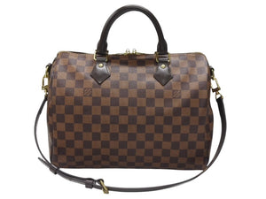 極美品 LOUIS VUITTON ルイヴィトン ハンドバッグ N41367 スピーディ バンドリエール30 ブラウン ダミエキャンバス ゴールド金具 中古 4b007240