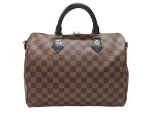 極美品 LOUIS VUITTON ルイヴィトン ハンドバッグ N41367 スピーディ バンドリエール30 ブラウン ダミエキャンバス ゴールド金具 中古 4b007240