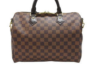 極美品 LOUIS VUITTON ルイヴィトン ハンドバッグ N41367 スピーディ バンドリエール30 ブラウン ダミエキャンバス ゴールド金具 中古 4b007240