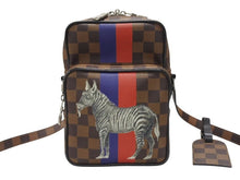 Load image into Gallery viewer, LOUIS VUITTON ルイヴィトン ダミエ アマゾン ショルダーバッグ N42703 マーカージュ シマウマ ブラウン シルバー金具 美品 中古 4b007241