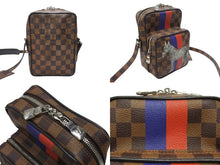 Load image into Gallery viewer, LOUIS VUITTON ルイヴィトン ダミエ アマゾン ショルダーバッグ N42703 マーカージュ シマウマ ブラウン シルバー金具 美品 中古 4b007241