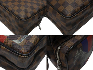 LOUIS VUITTON ルイヴィトン ダミエ アマゾン ショルダーバッグ N42703 マーカージュ シマウマ ブラウン シルバー金具 美品 中古 4b007241