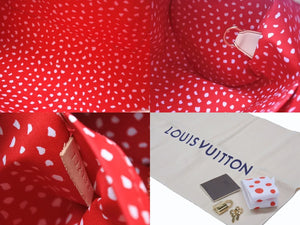 極美品 LOUISVUITTON ルイヴィトン 草間彌生 パピヨン M91425 ショルダーバッグ モノグラムヴェルニ ドットインフィニティ ルージュ 中古 4b007243