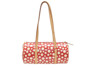極美品 LOUISVUITTON ルイヴィトン 草間彌生 パピヨン M91425 ショルダーバッグ モノグラムヴェルニ ドットインフィニティ ルージュ 中古 4b007243