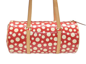極美品 LOUISVUITTON ルイヴィトン 草間彌生 パピヨン M91425 ショルダーバッグ モノグラムヴェルニ ドットインフィニティ ルージュ 中古 4b007243