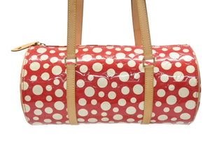 極美品 LOUISVUITTON ルイヴィトン 草間彌生 パピヨン M91425 ショルダーバッグ モノグラムヴェルニ ドットインフィニティ ルージュ 中古 4b007243