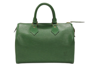 極美品 LOUIS VUITTON ルイヴィトン エピ スピーディ25 ハンドバッグ M43014 ボルネオグリーン レザー 中古 4b007245