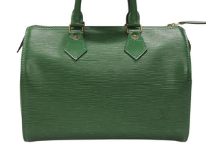 極美品 LOUIS VUITTON ルイヴィトン エピ スピーディ25 ハンドバッグ M43014 ボルネオグリーン レザー 中古 4b007245