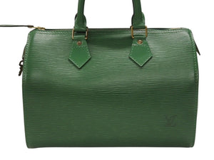 極美品 LOUIS VUITTON ルイヴィトン エピ スピーディ25 ハンドバッグ M43014 ボルネオグリーン レザー 中古 4b007245
