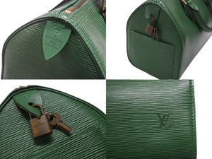 極美品 LOUIS VUITTON ルイヴィトン エピ スピーディ25 ハンドバッグ M43014 ボルネオグリーン レザー 中古 4b007245