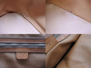 CELINE セリーヌ マカダム柄 ハンドバッグ ロゴ ゴールド金具 PVC レザー ブラウン 茶色 鞄 美品 中古 4b007247