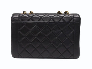 極美品 CHANEL シャネル マトラッセ23 Wチェーンショルダーバッグ 3番台 ラムスキン ココマーク ブラック ゴールド金具 中古 4b007249