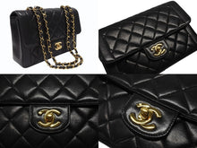 Load image into Gallery viewer, 極美品 CHANEL シャネル マトラッセ23 Wチェーンショルダーバッグ 3番台 ラムスキン ココマーク ブラック ゴールド金具 中古 4b007249