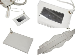 BALENCIAGA バレンシアガ ジャイアントシティ 2WAYバッグ イタリア製 レザー 527589 ホワイト ピンクゴールド金具 美品 中古 4b007253
