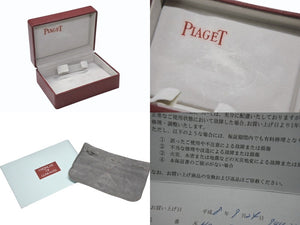 極美品 PIAGET ピアジェ 腕時計 スクエア ベゼルダイヤ オパール文字盤 手巻き 重量約77.86G 18K/0750刻印 ブラック ホワイトゴールド 中古 4b007256
