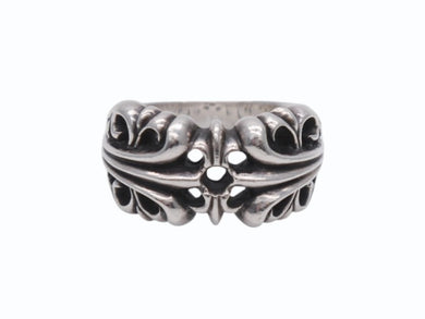 極美品 CHROME HEARTS クロムハーツ K&T フローラルリング サイズ16号 重量16.6g シルバー925 中古 4b007260