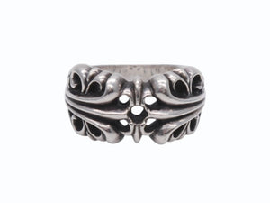 極美品 CHROME HEARTS クロムハーツ K&T フローラルリング サイズ16号 重量16.6g シルバー925 中古 4b007260