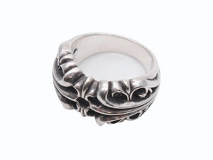 極美品 CHROME HEARTS クロムハーツ K&T フローラルリング サイズ16号 重量16.6g シルバー925 中古 4b007260