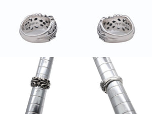 極美品 CHROME HEARTS クロムハーツ K&T フローラルリング サイズ16号 重量16.6g シルバー925 中古 4b007260