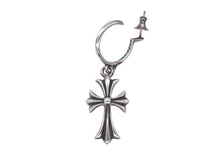 Load image into Gallery viewer, 新品未使用 CHROME HEARTS クロムハーツ タイニークロス フープ ピアス 重量6.0g シルバー925 1989刻印 アクセサリー 中古 4b007261