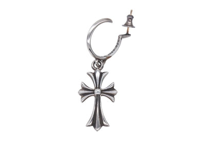 新品未使用 CHROME HEARTS クロムハーツ タイニークロス フープ ピアス 重量6.0g シルバー925 1989刻印 アクセサリー 中古 4b007261