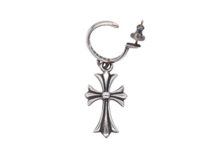 新品未使用 CHROME HEARTS クロムハーツ タイニークロス フープ ピアス 重量6.0g シルバー925 1989刻印 アクセサリー 中古 4b007261