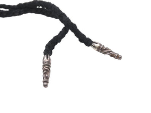 CHROME HEARTS クロムハーツ ボロチップ レザーブレード ネックレス 全長約93cm 重量約12.8g シルバー925 レザー 美品 中古 4b007263