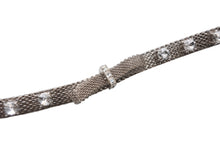 Load image into Gallery viewer, 極美品 MIUMIU ミュウミュウ チョーカー ネックレス リボン ラインストーン メタル シルバー ブラック シルバー金具 中古 4b007279