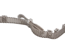 Load image into Gallery viewer, 極美品 MIUMIU ミュウミュウ チョーカー ネックレス リボン ラインストーン メタル シルバー ブラック シルバー金具 中古 4b007279