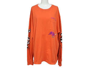 極美品 CHROME HEARTS クロムハーツ × MATTY BOY マッティボーイ 長袖Tシャツ サイズXXL オレンジ プリント 中古 4b007282