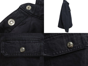 極美品 CHROME HEARTS クロムハーツ WORK DOG CTN CNVS ワークドッグ コットンキャンバスジャケット サイズXL シルバ−925 中古 4b007283