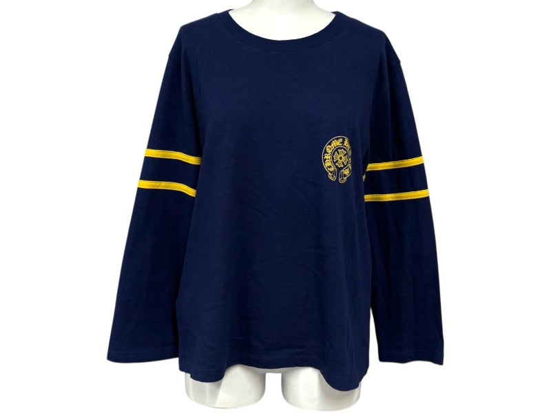CHROME HEARTS クロムハーツ ROLLER SKATE HORSESHOEL/S TEE ナンバリング 長袖カットソー ブルー サイズM 美品 中古 4b007294
