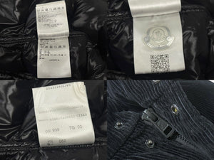 極美品 MONCLER モンクレール FRGMT フラグメント ダウンジャケット コーデュロイ H209U1A00012 M2363 ブラック サイズ00 中古 4b007296